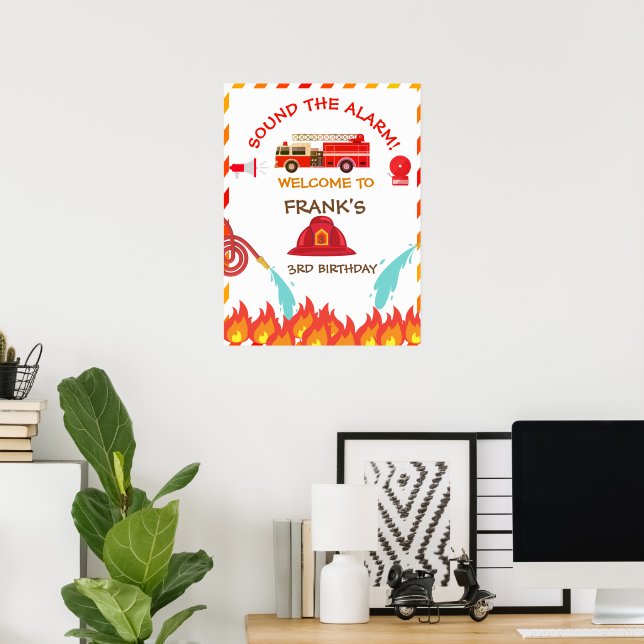 Affiche de bienvenue d'anniversaire de la fête d'a (Bureau à domicile)