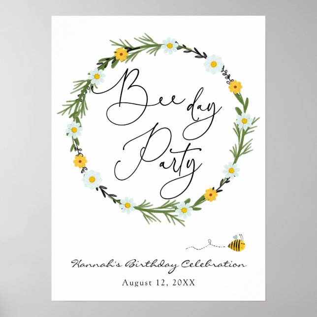 Affiche de bienvenue d'anniversaire de la fête des (Devant)