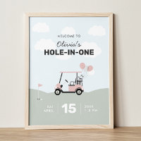 Affiche de bienvenue d'anniversaire du golf de tro