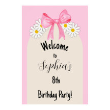 Affiche de bienvenue d'anniversaire Fleur de margu