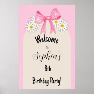 Affiche de bienvenue d'anniversaire Fleur de margu