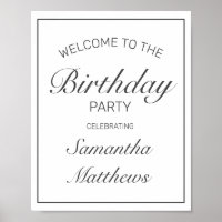 Affiche de bienvenue d'anniversaire minimaliste mo