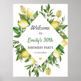 Affiche de bienvenue d'anniversaire moderne Citrus