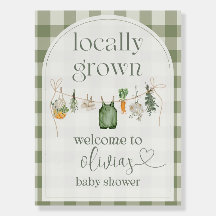 Affiche de bienvenue de Baby shower cultivée local
