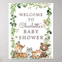 Affiche de bienvenue de Baby shower d'animaux de b