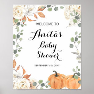 Affiche de bienvenue de Baby shower d'aquarelle ci
