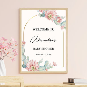 Affiche de bienvenue de Baby shower d'Arc Floral d