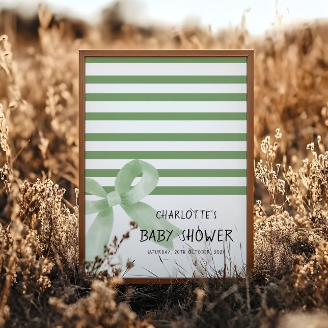 Affiche de bienvenue de Baby shower de boue verte  (Créateur téléchargé)