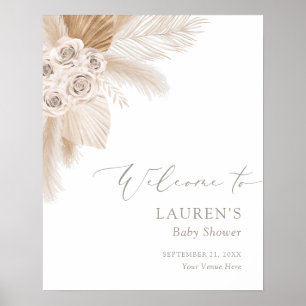 Affiche de bienvenue de Baby shower en laiton Boho