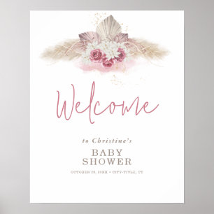 Affiche de bienvenue de Baby shower en laiton Boho