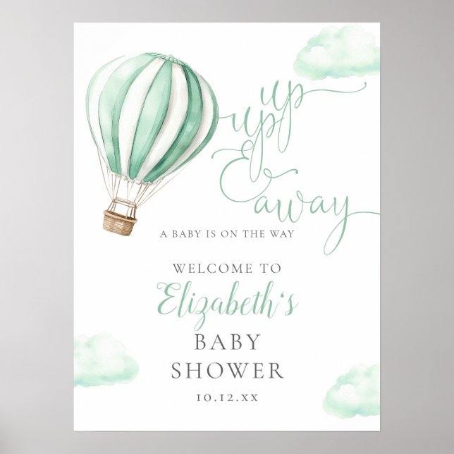 Affiche de bienvenue de Baby shower neutre à ballo (Devant)