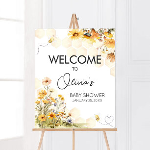 Affiche de bienvenue de Baby shower Sunflower Litt