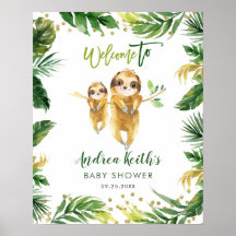 Affiche de bienvenue de Baby shower Tropical Boy
