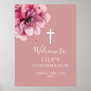 Affiche de bienvenue de confirmation de l'aquarell