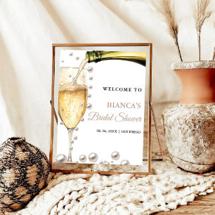 Affiche de bienvenue de douche nuptiale Pearls et 