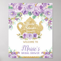 Affiche de bienvenue de Fête des mariées de thé fl