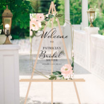 Affiche de bienvenue de Fête des mariées florale
