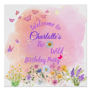 Affiche de bienvenue de fête du 2e anniversaire "T
