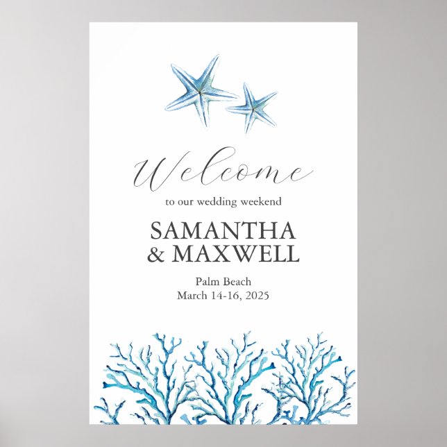 Affiche de bienvenue de fin de semaine de mariage  (Devant)