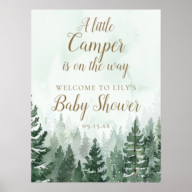Affiche de bienvenue de l' du Baby shower de la fo (Devant)