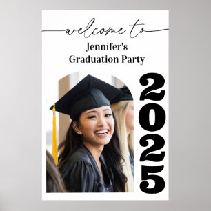 Affiche de bienvenue de la fête de graduation avec