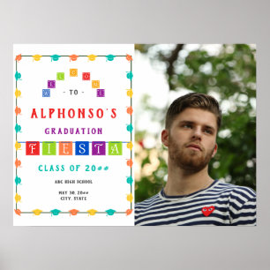 Affiche de bienvenue de la fête de graduation de l