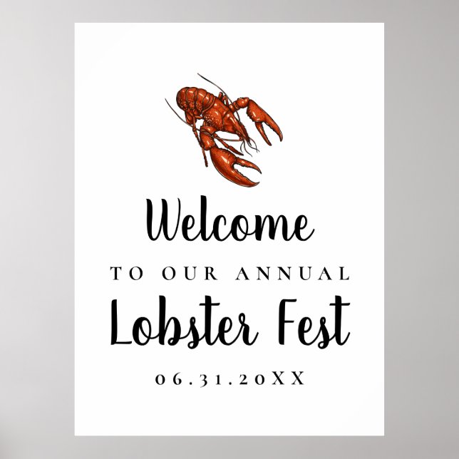 Affiche de bienvenue de la fête du homard (Devant)