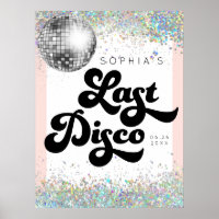 Affiche de bienvenue de la partie de la disco dern