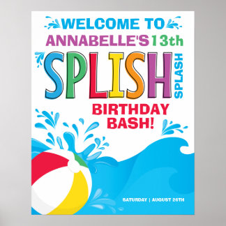 Affiche de bienvenue de la partie de pool