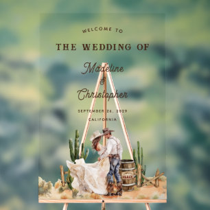 Affiche de bienvenue de Mariage campagnard Rustic