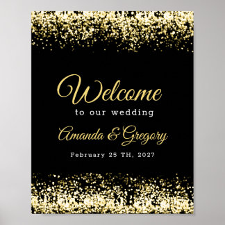 Affiche de bienvenue de Mariage de Parties scintil