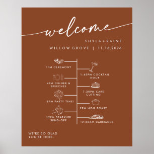 Affiche de bienvenue de mariage DIY Boho Chic Terr
