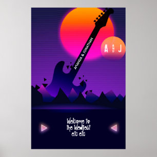 Affiche de bienvenue de mariage Rock and Roll