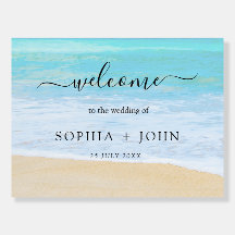 Affiche de bienvenue de mariage Tropical Summer Be