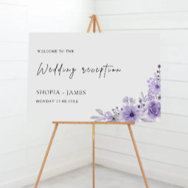 Affiche de bienvenue de réception de mariage viole