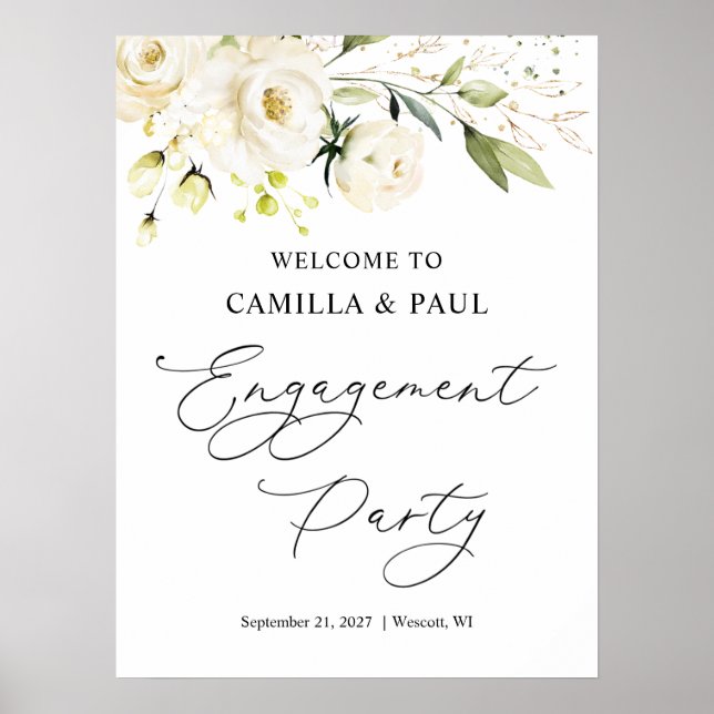 Affiche de bienvenue de White Roses Engagement Par (Devant)