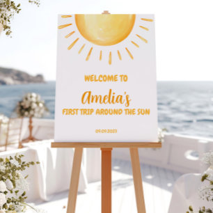 Affiche de bienvenue du 1er anniversaire du soleil
