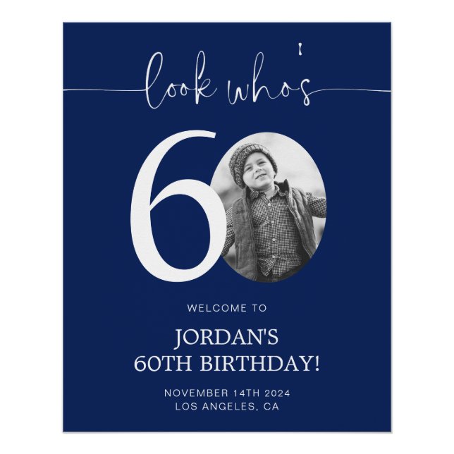 Affiche de bienvenue du 60e anniversaire bleu | Re (Devant)