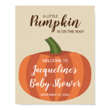 Affiche de bienvenue du Baby shower d'automne du p