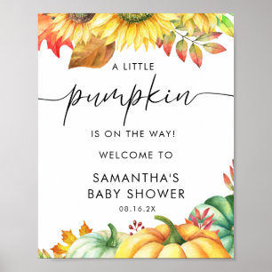 Affiche de bienvenue du Baby shower d'automne du p