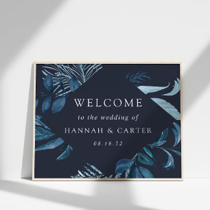 Affiche de bienvenue du Mariage d'hiver Azure