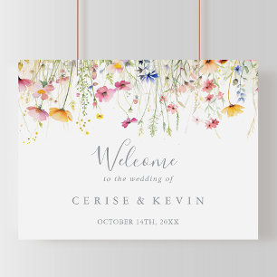 Affiche de bienvenue du Mariage Fleur sauvage colo