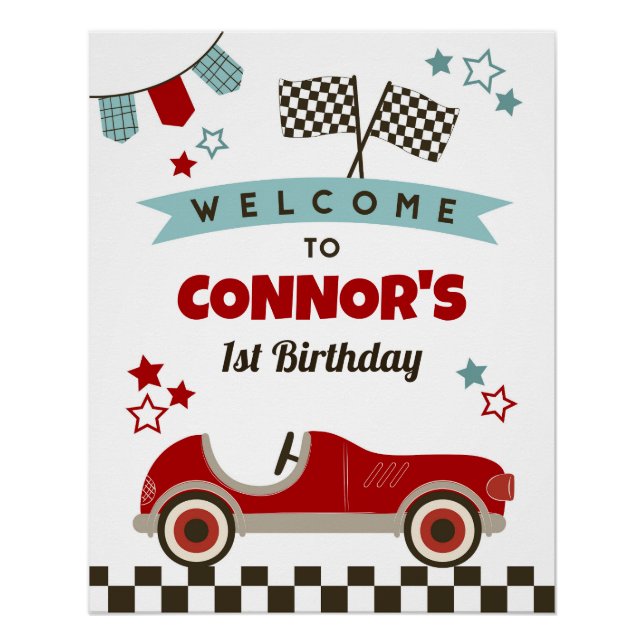 Affiche de bienvenue du thème de la voiture de cou (Devant)