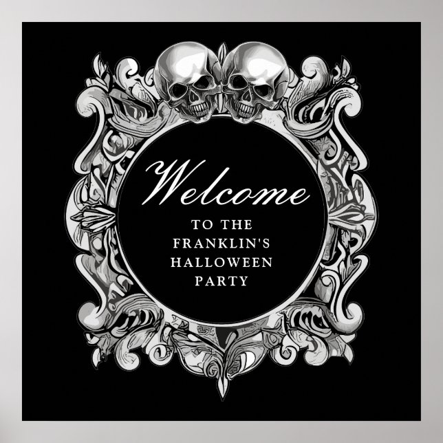 Affiche de bienvenue effrayante de la fête d'Hallo (Devant)