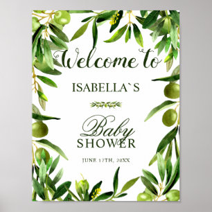 Affiche de bienvenue Élégant Baby shower de saum