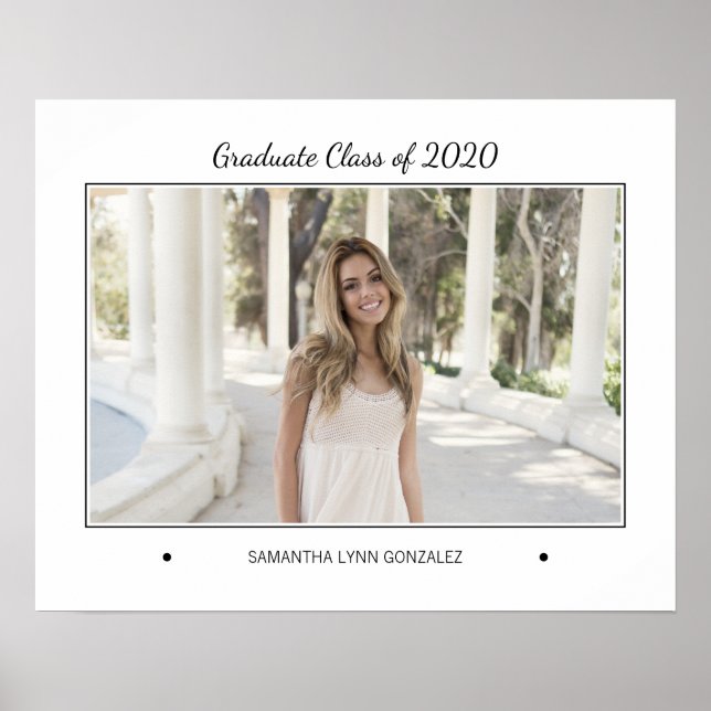 Affiche de bienvenue élégante de diplôme de photo (Devant)