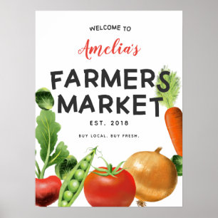 Affiche de bienvenue Farmers Market Anniversaire