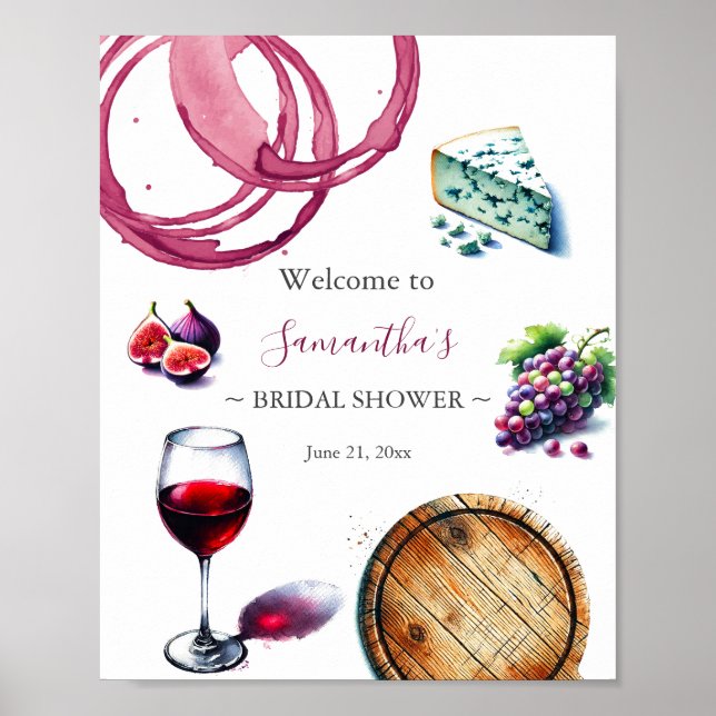 Affiche de bienvenue Fête des mariées à vin et fro (Devant)