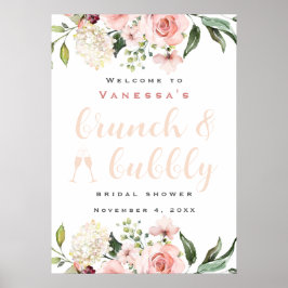 Affiche de bienvenue Fête des mariées Brunch et Bu