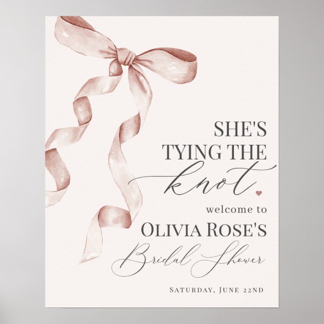 Affiche de bienvenue Fête des mariées Coquette Bei (Devant)